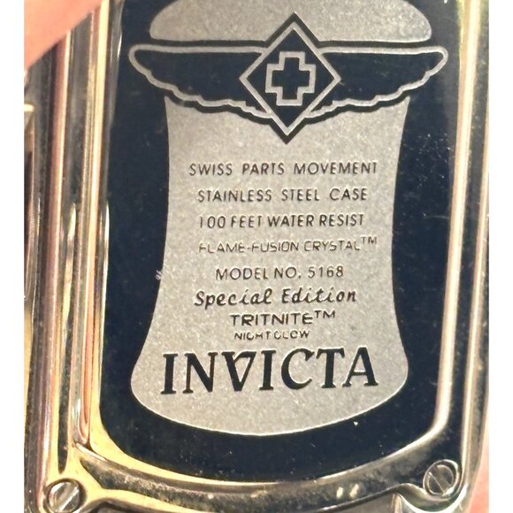 Invicta Watch Special Edition #5168 Swiss Parts Movement SS Case, Leather VTG - Picture 4 of 14